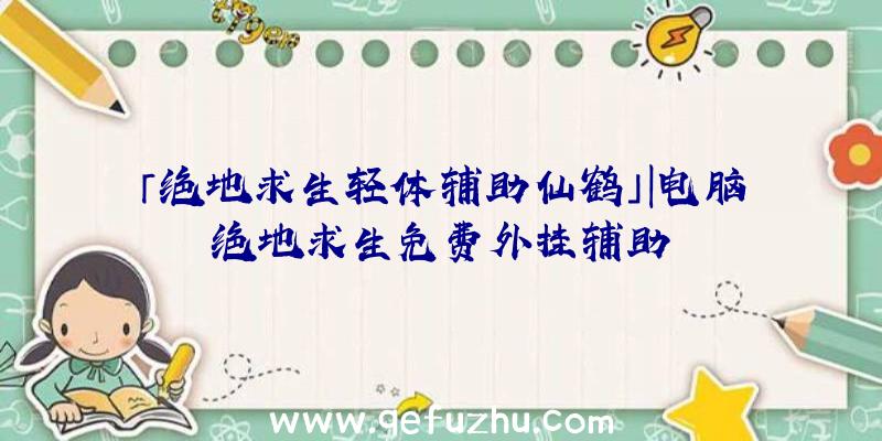 「绝地求生轻体辅助仙鹤」|电脑绝地求生免费外挂辅助